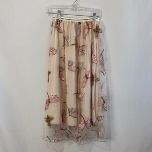 Chiffon with Beaded Butterflies Skirt